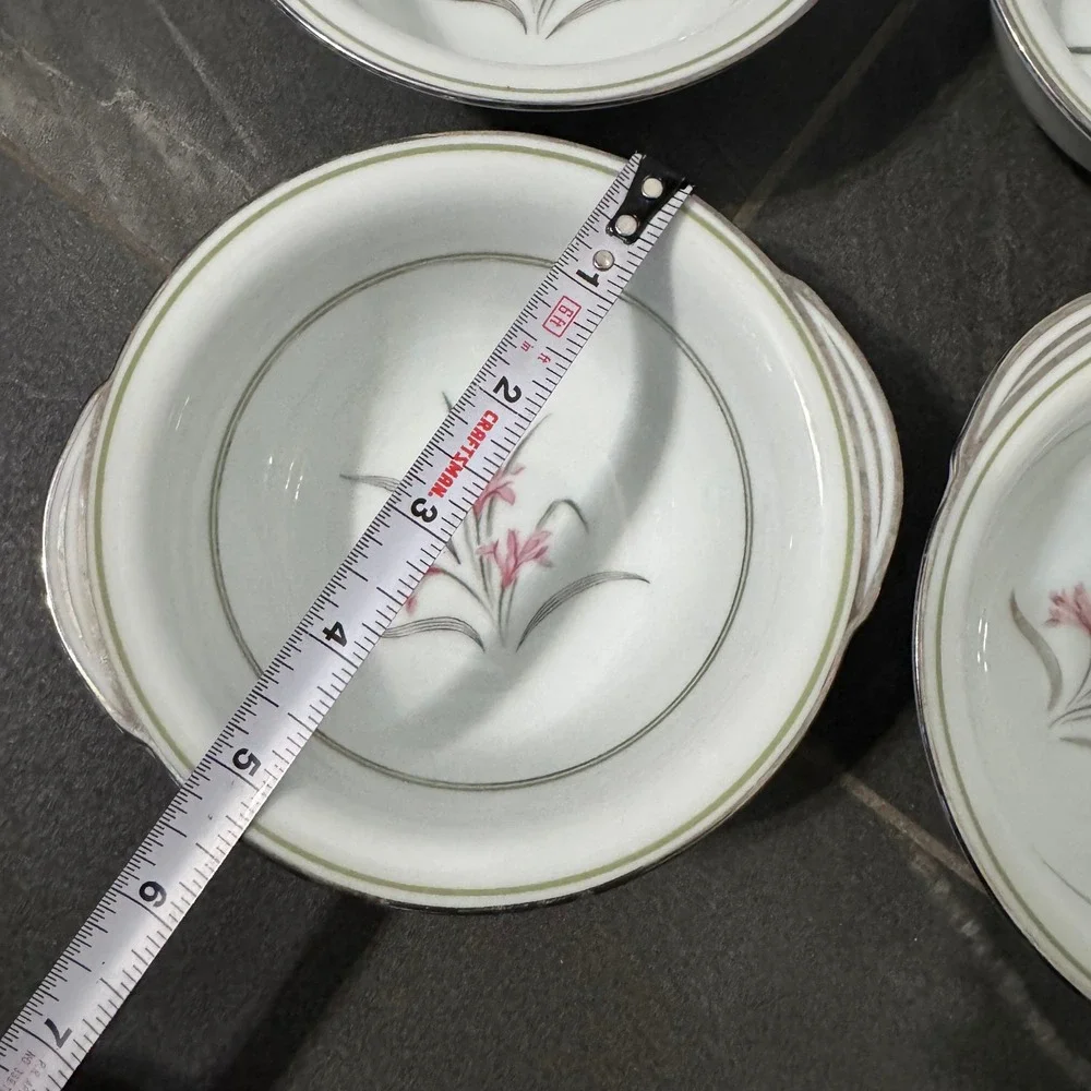 Noritake China Kent #5422 Lugged Bowls Set of 4 Pink Floral Japan VTG Disc'd‎ EC